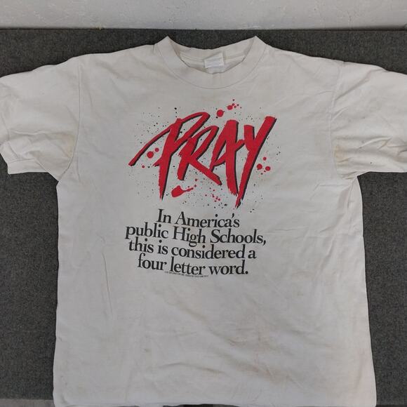 VINTAGE 1992 Living Epistles Double Sided PRAY Shirt XL Single Stitch - Picture 2 of 13